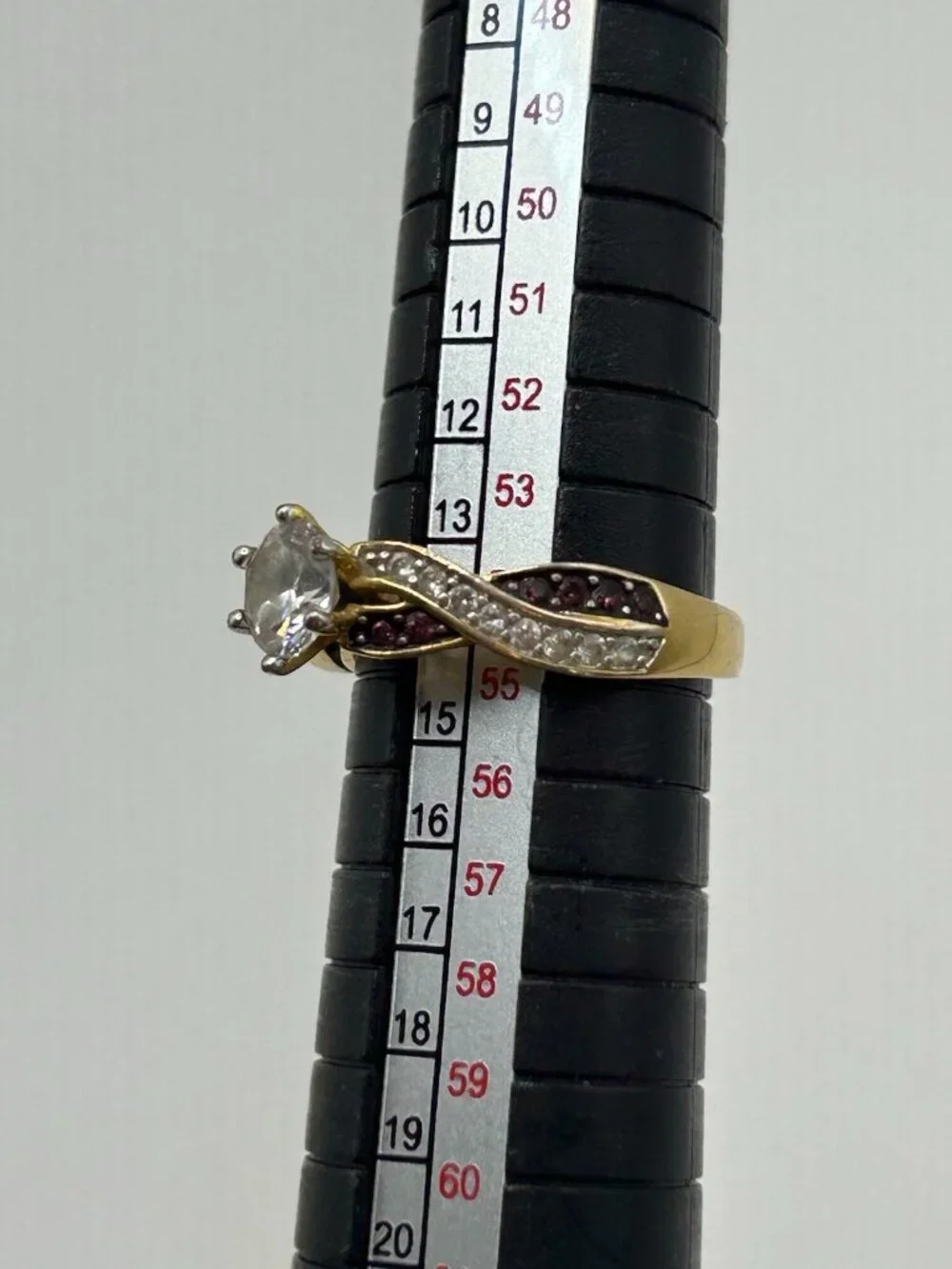 Danbury Mint Ring Purple Gold Tone Size 7 Personalize Name Anna Birthstone Gift - Picture 13 of 14